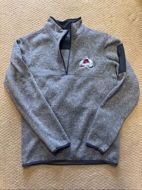 Colorado Avalanche Gray Quarter-Zip Pullover